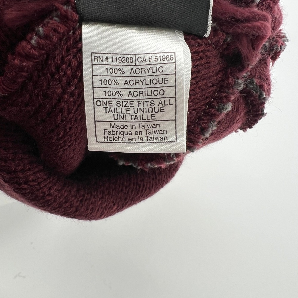 Adidas Texas A&M Aggies Gray Maroon Striped Pom Cuffed Knit Beanie Hat OSFA - Picture 4 of 5
